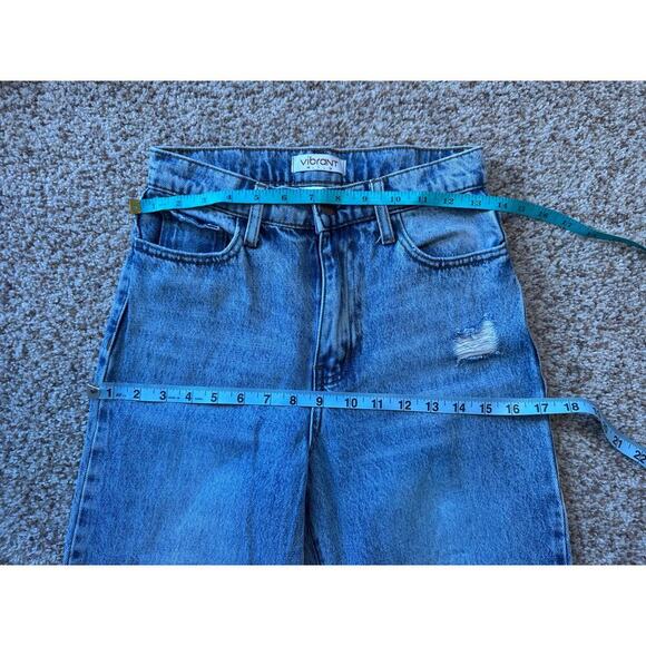 VIBRANT Gold Tag Woman's Jeans/Pants, size 3; Wide leg; ripped styling; Junior - Picture 8 of 10